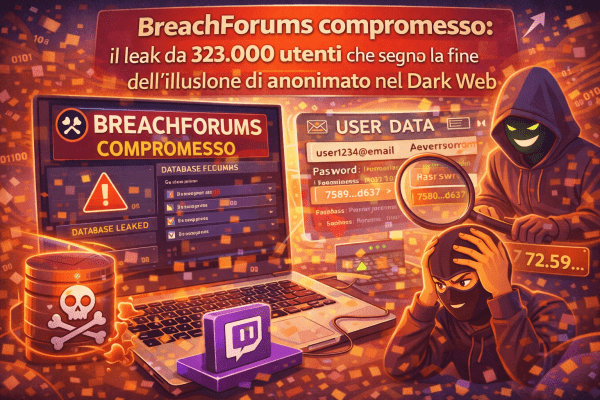 BreachForums compromesso il leak da 323.000 utenti che segna la fine dell’illusione di anonimato nel Dark Web