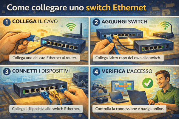 Come collegare uno switch Ethernet