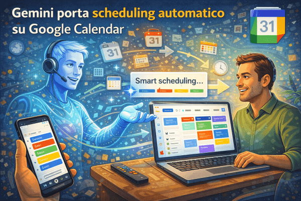 Gemini porta scheduling automatico su Google Calendar