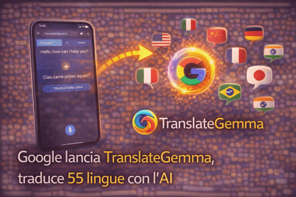 Google presenta TranslateGemma l’AI che traduce 55 lingue e cambia il modo di pensare la traduzione