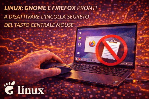 Linux GNOME e Firefox pronti a disattivare l’“incolla segreto” del tasto centrale del mouse