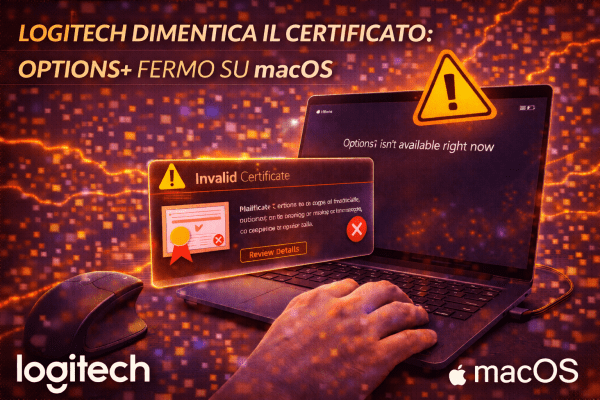 Logitech dimentica il certificato Options+ fermo su macOS