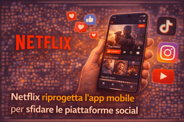 Netflix riprogetta l’app mobile l’obiettivo è sfidare le piattaforme social