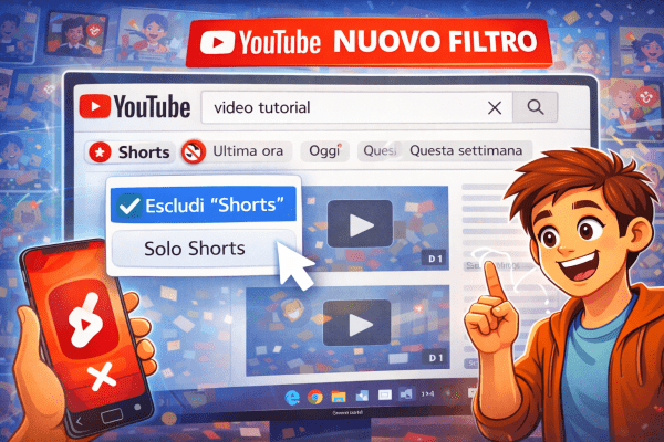 YouTube, arriva il filtro per escludere gli Short dai risultati di ricerca
