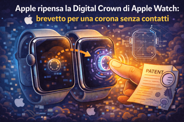 Apple ripensa la Digital Crown di Apple Watch brevetto per una corona senza contatti