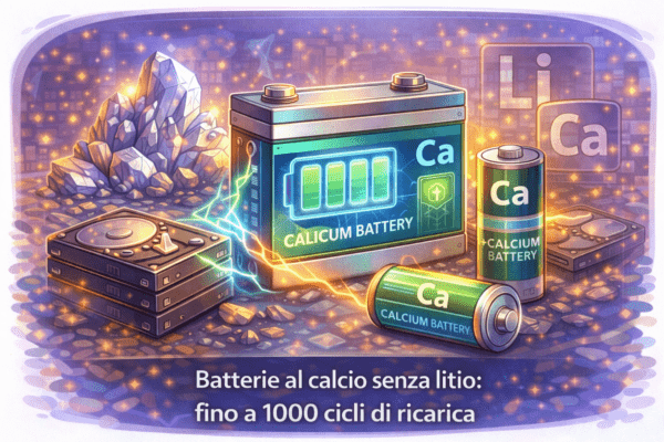 Batterie al calcio senza litio fino a 1000 cicli di ricarica