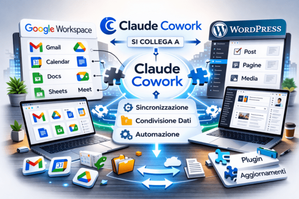 Claude Cowork si integra con Google Workspace e WordPress l’AI entra nel flusso di lavoro quotidiano