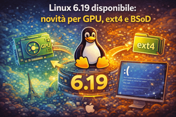Linux 6.19 disponibile novità per GPU, ext4 e BSoD