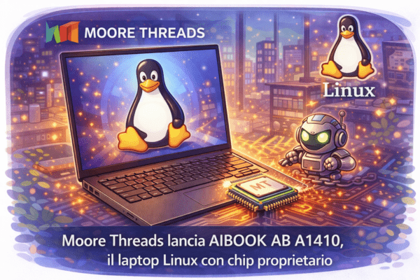 Moore Threads lancia AIBOOK AB A1410, il laptop Linux con chip proprietario