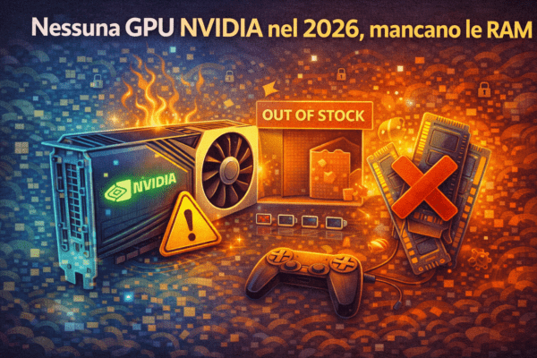 Nessuna GPU NVIDIA nel 2026, mancano le RAM