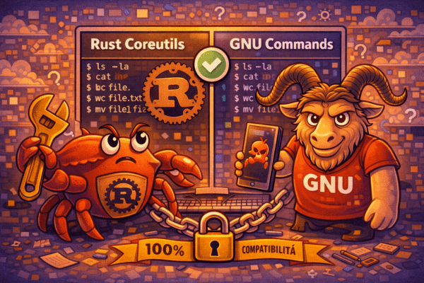 Rust Coreutils vuole compatibilità al 100 con i comandi GNU