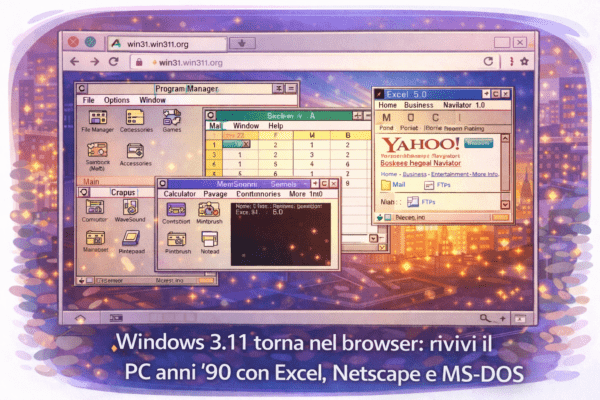 Windows 3.11 torna nel browser rivivi il PC anni ’90 con Excel, Netscape e MS DOS