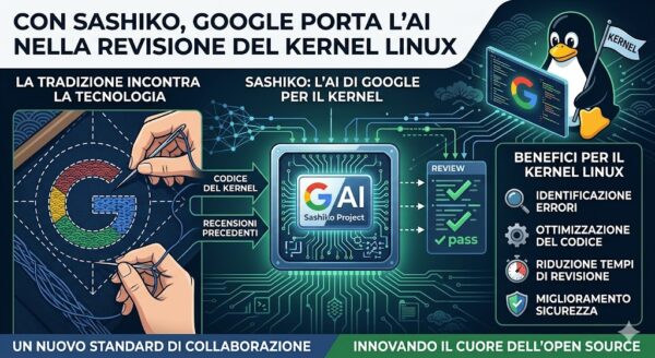 Con Sashiko, Google porta l’AI nella revisione del kernel Linux