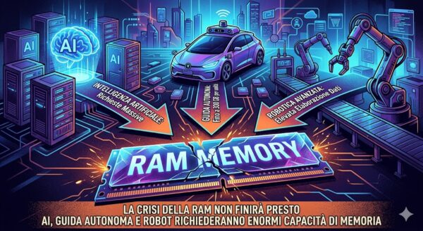 La crisi della RAM non finirà presto oltre all'AI, anche la guida autonoma e i robot richiederanno fino a 300 GB di memoria per unità.