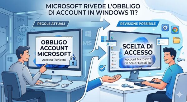 Microsoft potrebbe rivedere l’obbligo di account in Windows 11