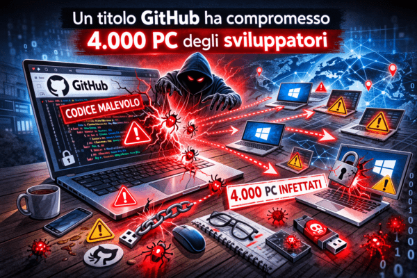 Un titolo GitHub ha compromesso 4.000 PC degli sviluppatori
