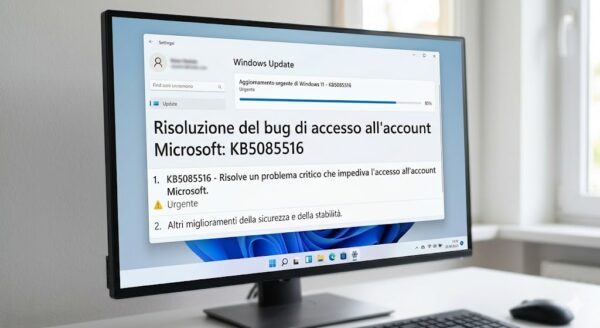 Windows 11, update KB5085516 urgente risolve bug login account Microsoft