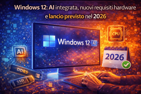 Windows 12AI integrata, nuovi requisiti hardware e lancio previsto nel 2026