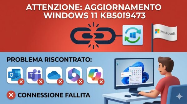 Windows per 11 KB5079473 problema di connessione alle app MS
