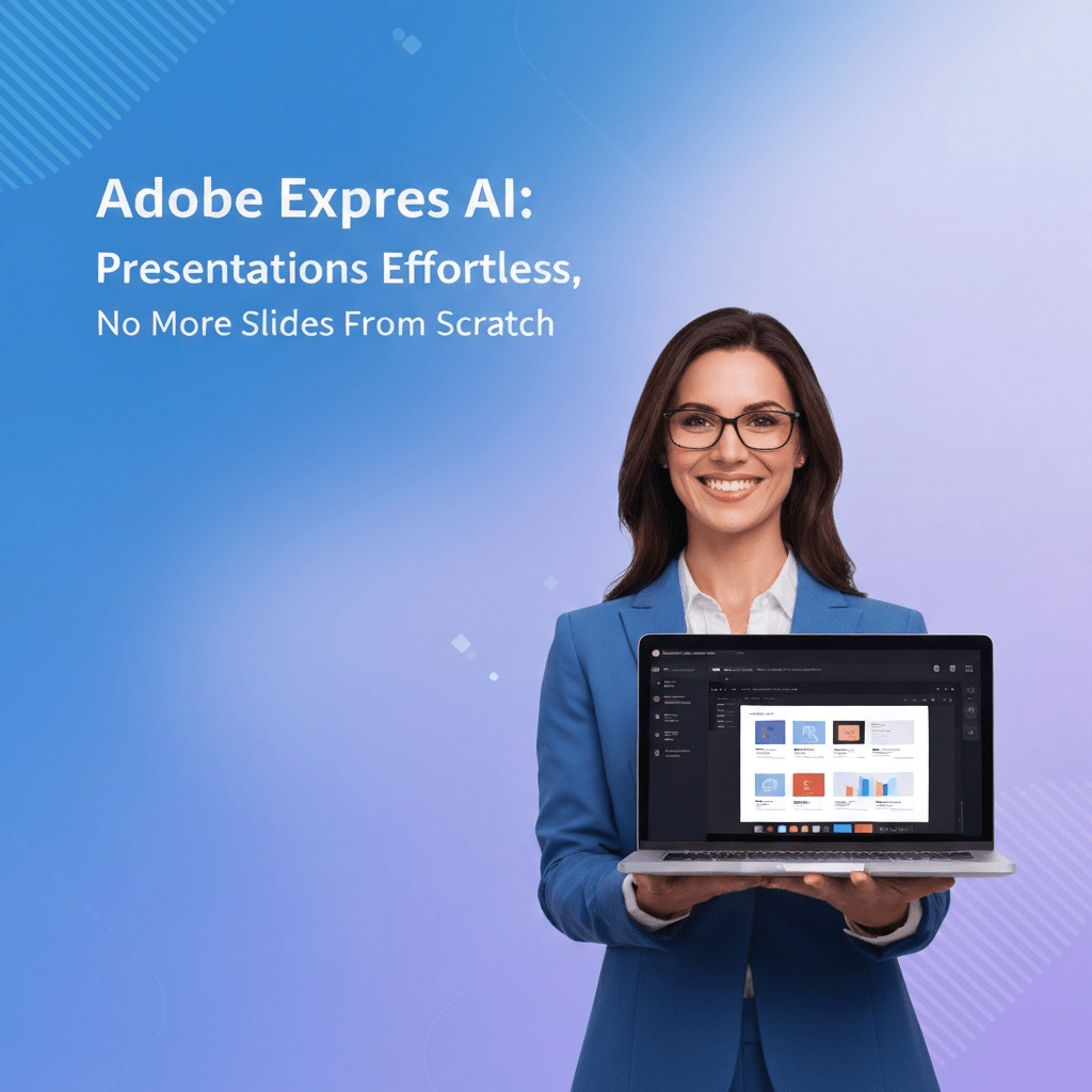 AI presentation tool interface with text and design elements.