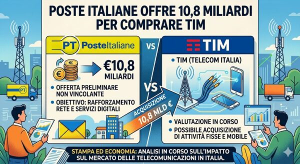 crea immagine Poste Italiane offre 10,8 miliardi per comprare TIM
