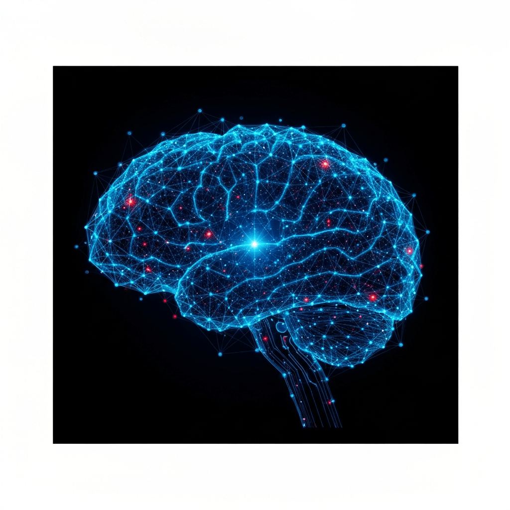 Claude AI logo with text in Portuguese about powerful and risky AI.