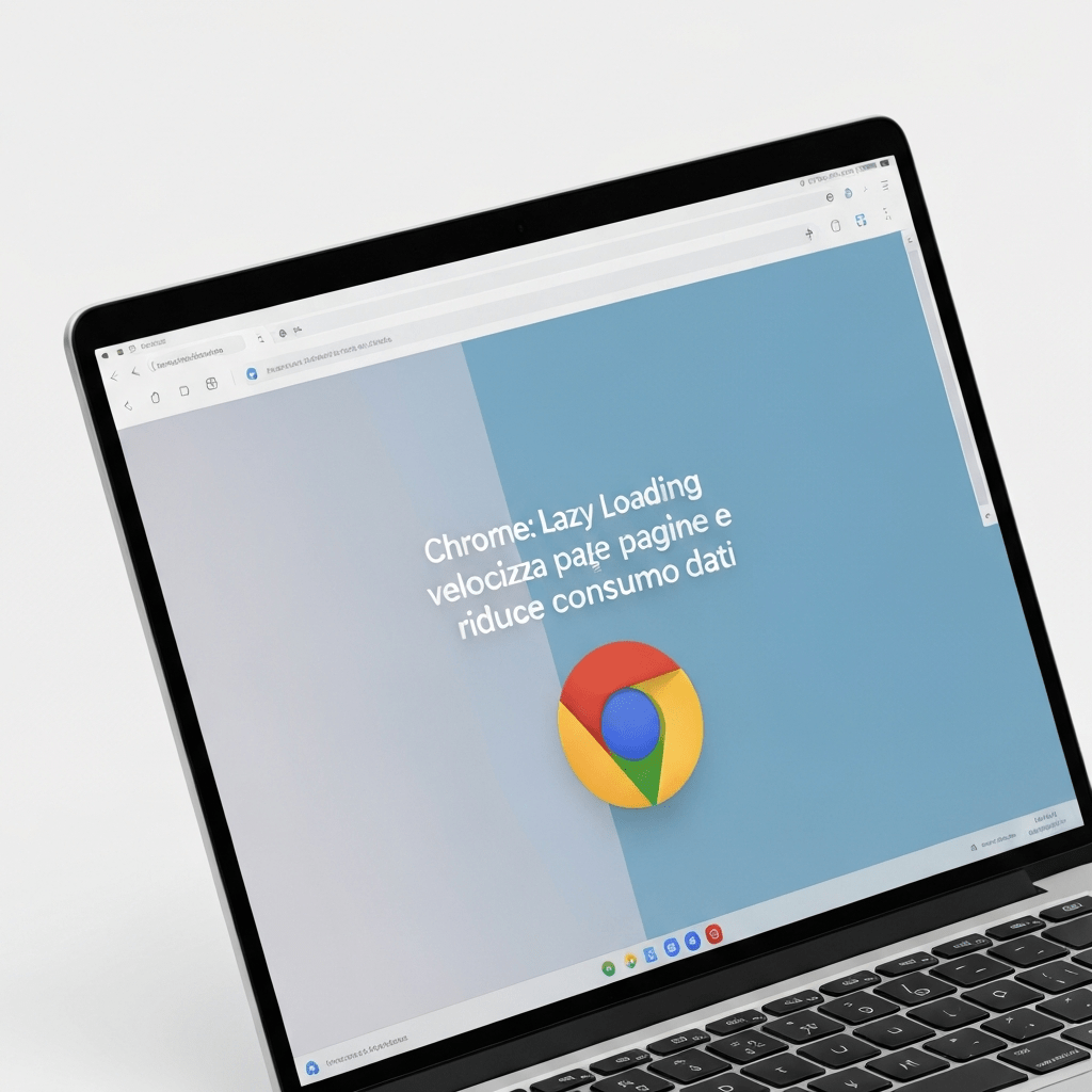 Chrome browser showing a car with speed lines, indicating faster web pages.