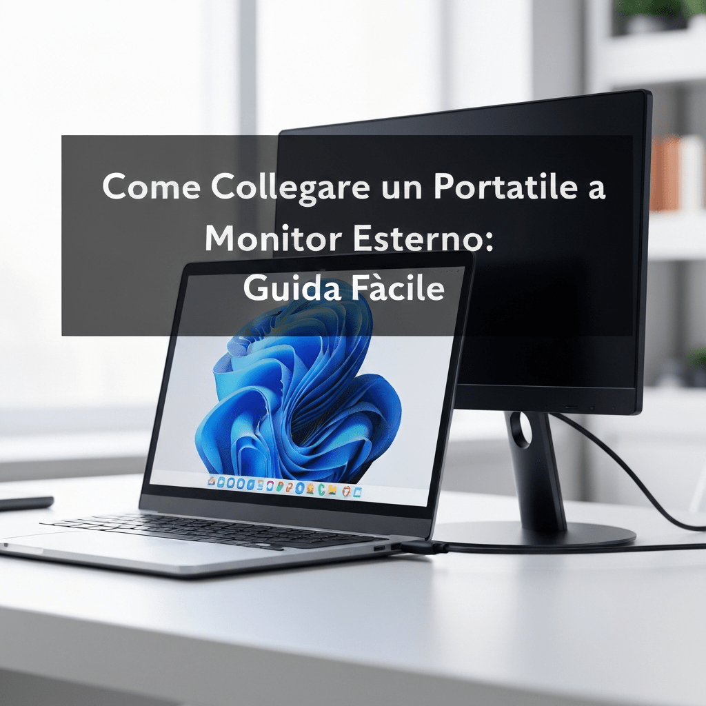 Laptop connected to external monitor via HDMI cable.