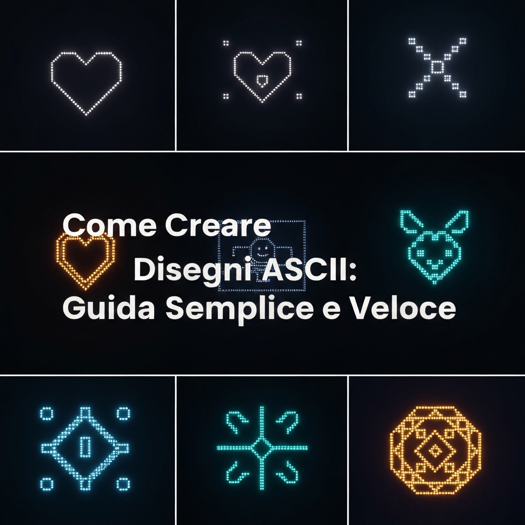 Una persona crea un disegno ASCII da un gruppo di caratteri.