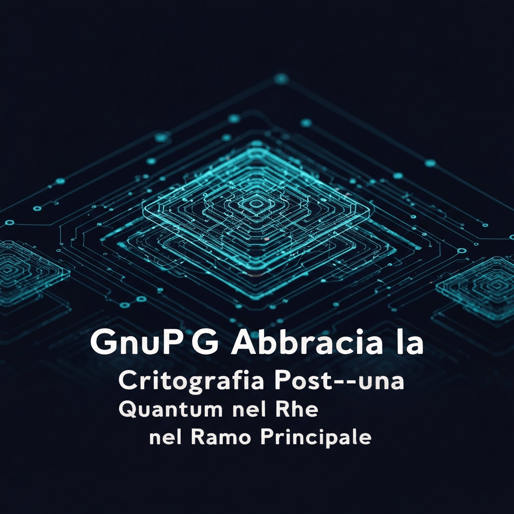 GnuPG logo with shields symbolizing post-quantum cryptography.