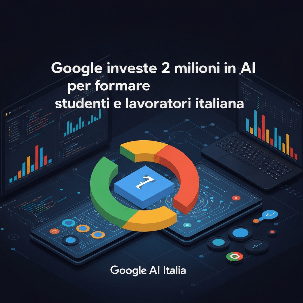 Illustration of Google investing in AI education for students and workers.