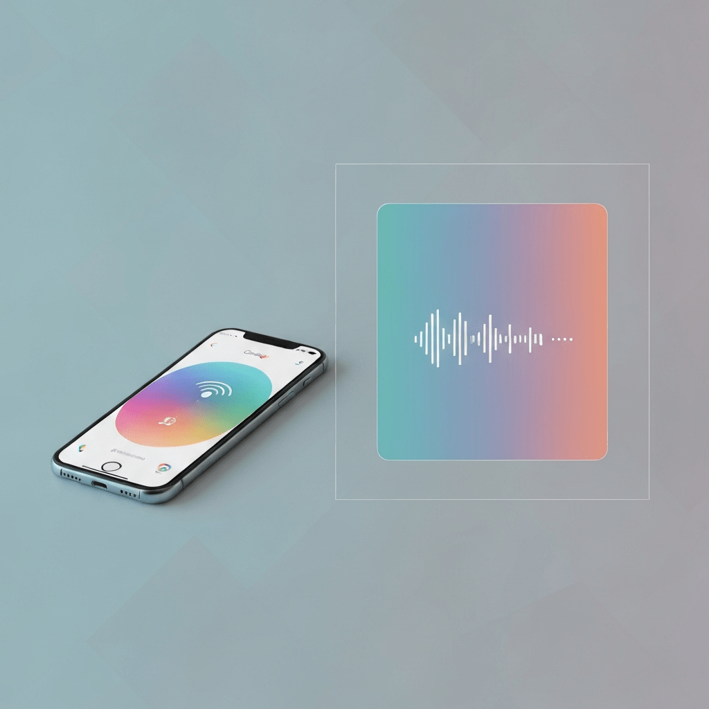 Google AI app on iPhone records and transcribes voice.