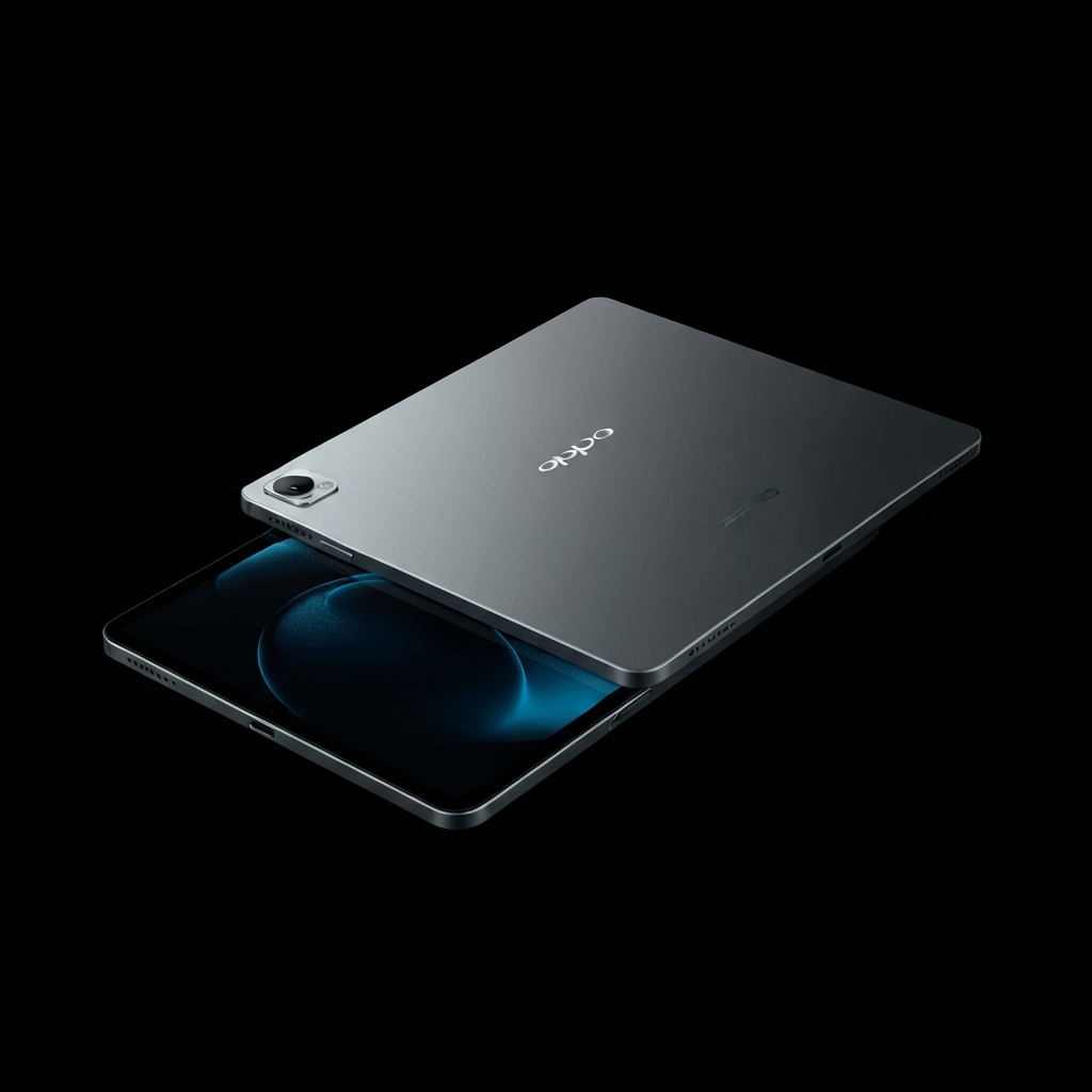 Oppo Pad 5 Pro tablet with sleek design in black.