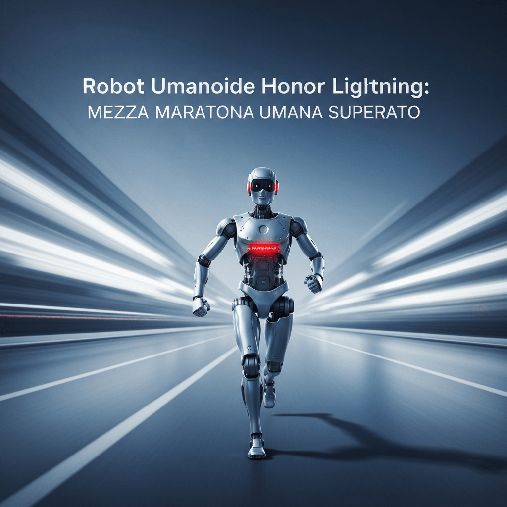 Humanoid robot at a half marathon, setting a world record.