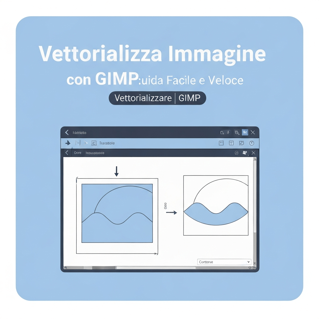 GIMP interface showing vectorization tools and image layers