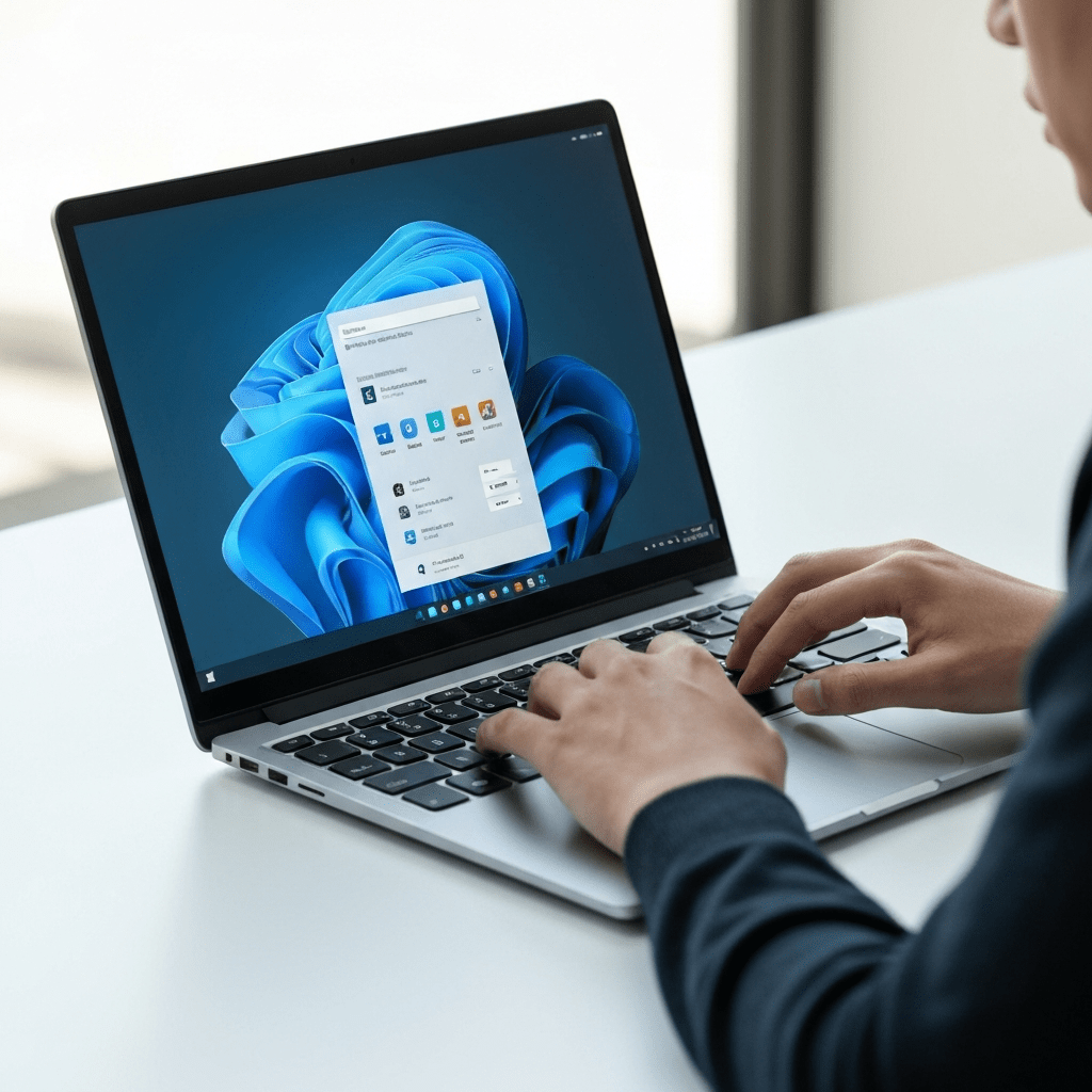 Windows 11 taskbar with pinned apps.