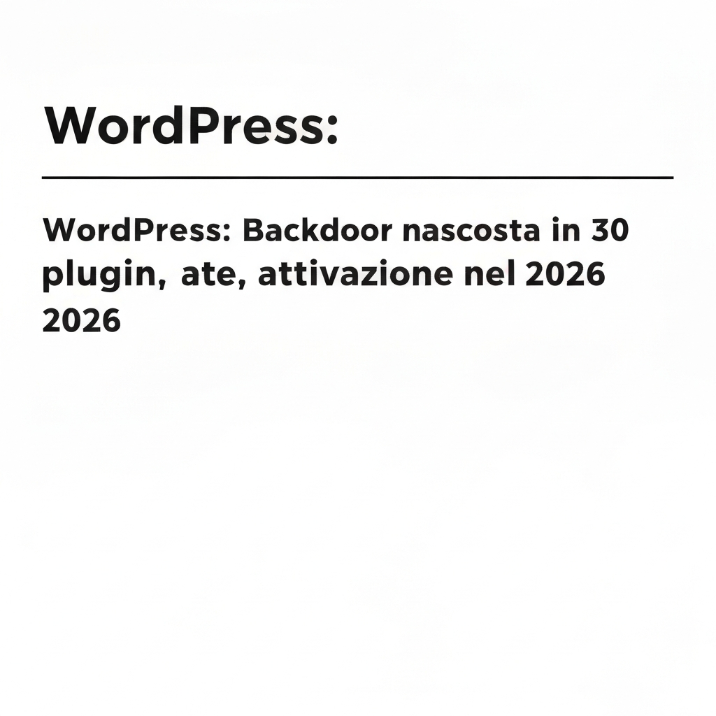 Malware hidden in WordPress plugins.