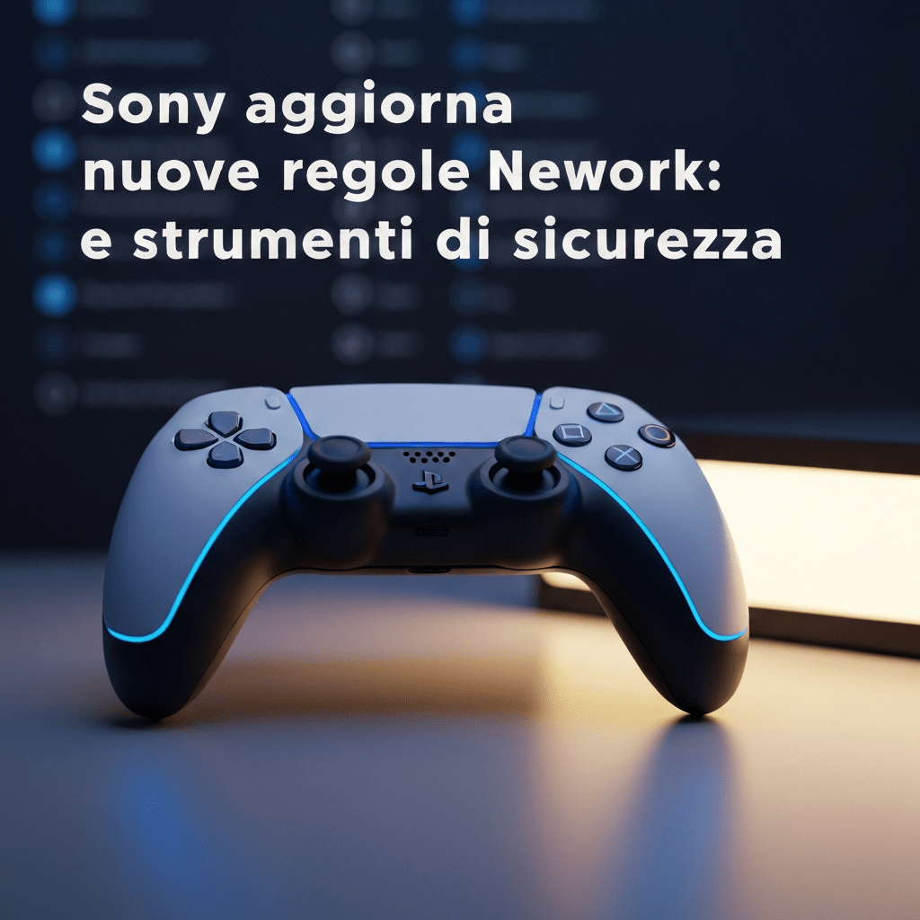A person using a PlayStation controller with updated network safety settings visible on a nearby screen.