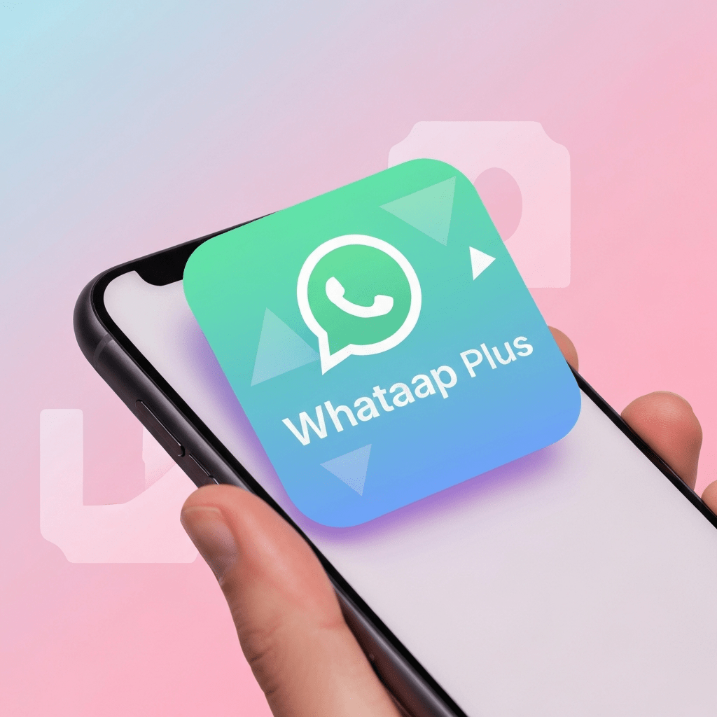 iPhone with WhatsApp Plus features outlined