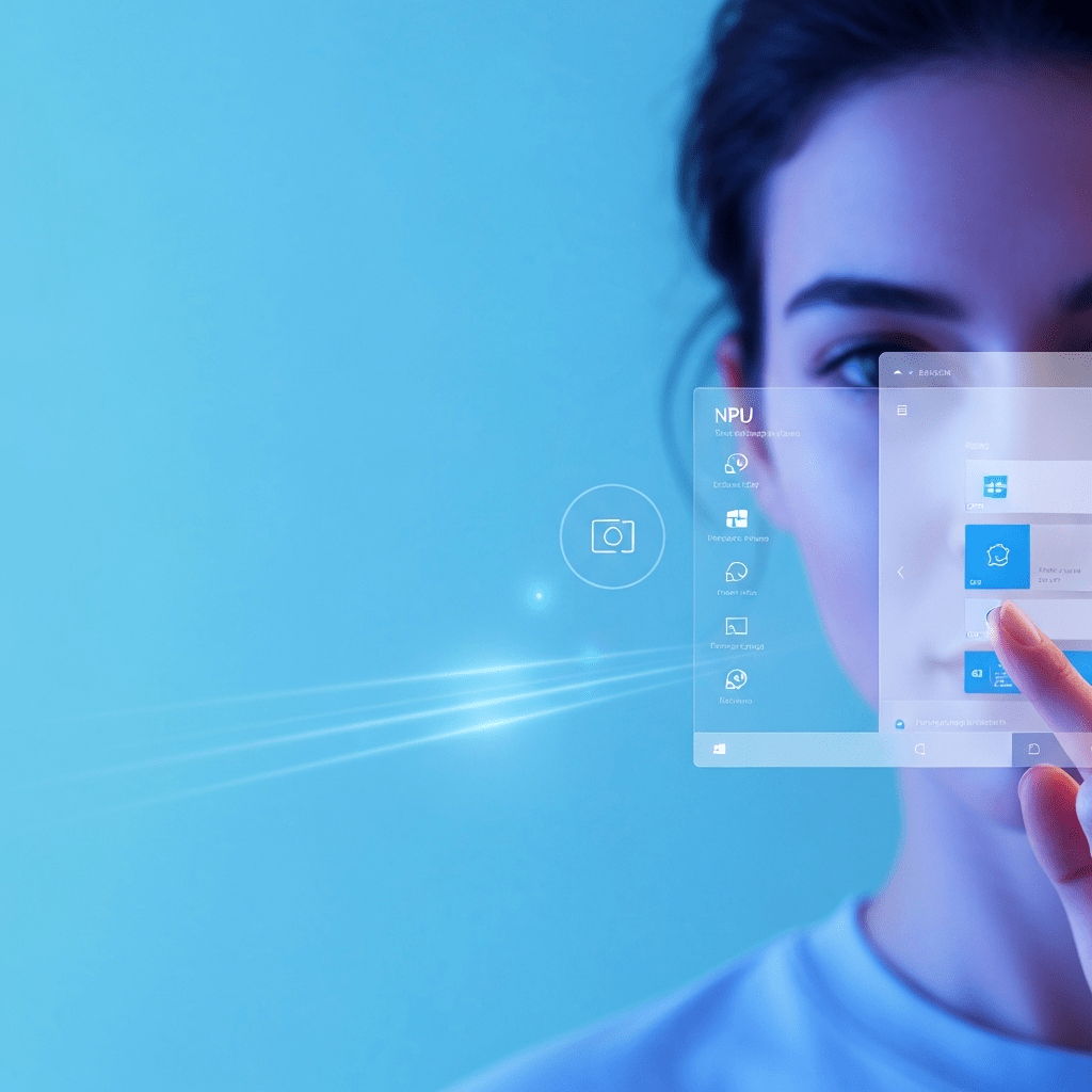 Windows 11 update showing NPU, Hello, and updates.