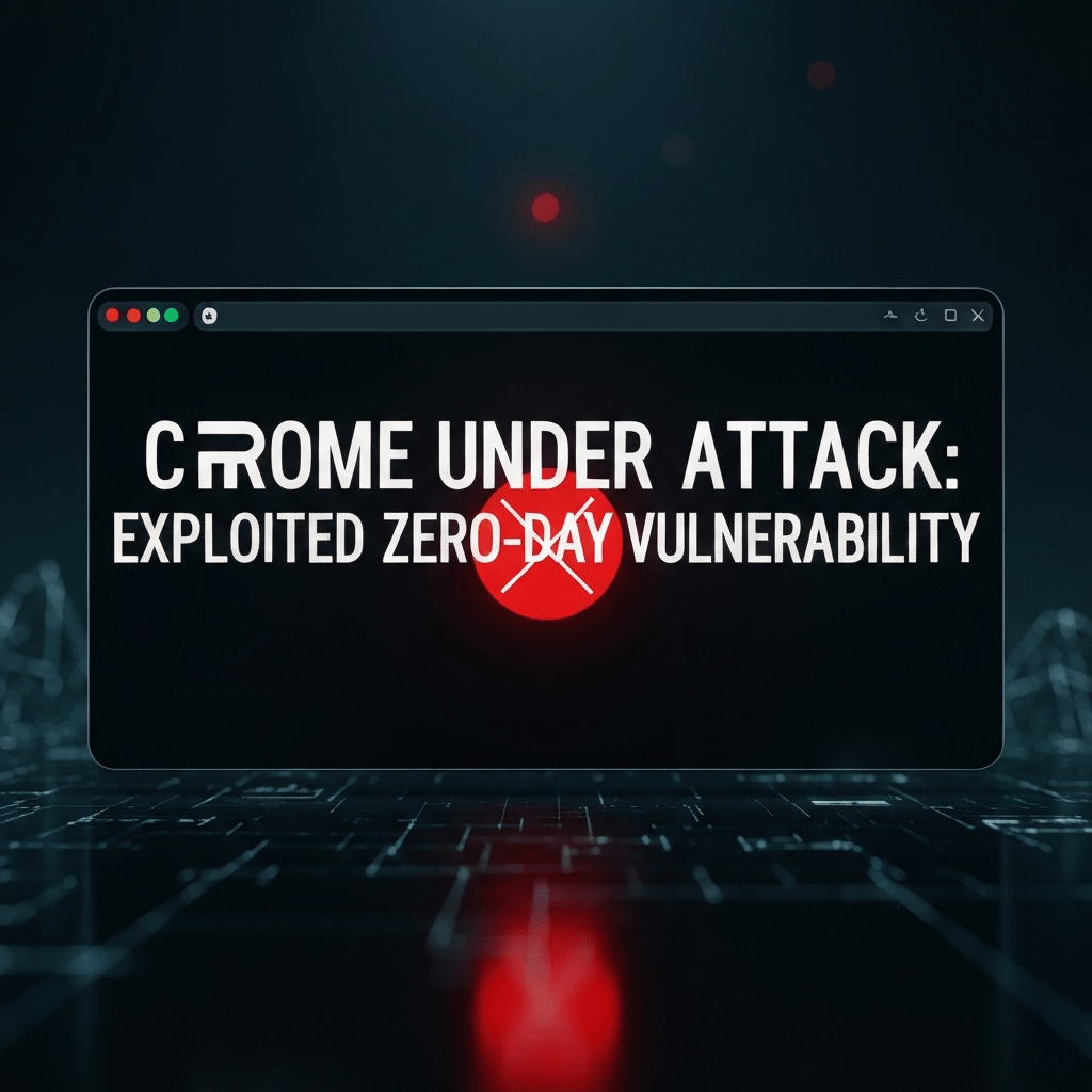 Google Chrome browser with a shield icon representing zero-day vulnerability protection.