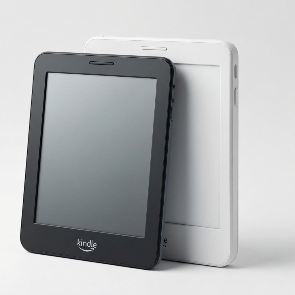 Amazon Kindle Scribe with stylus on a white background.