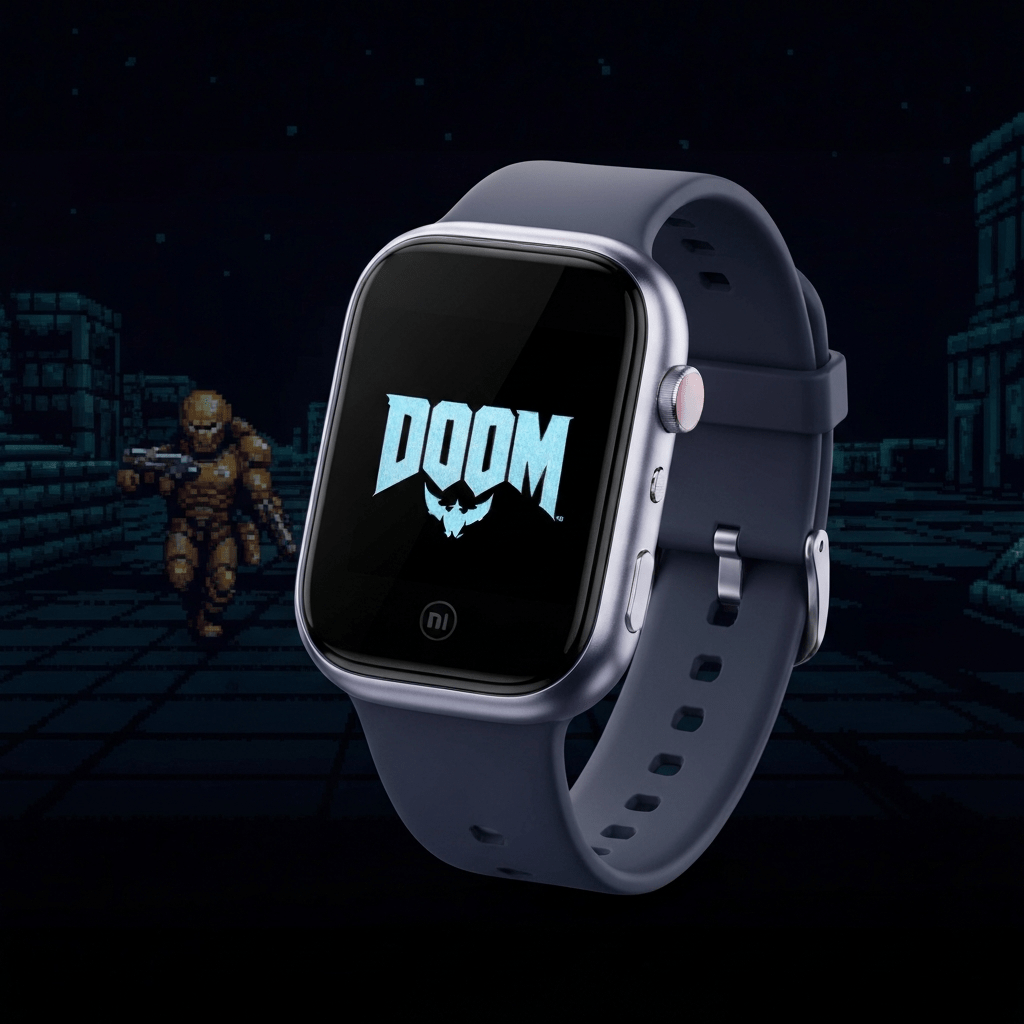 Xiaomi Smart Band 10 playing Doom.