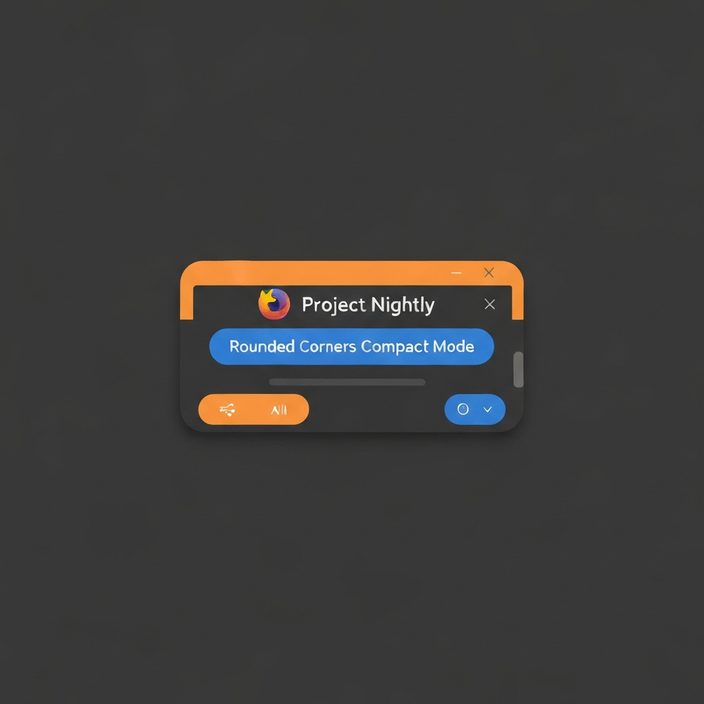 Firefox Nightly browser with rounded interface