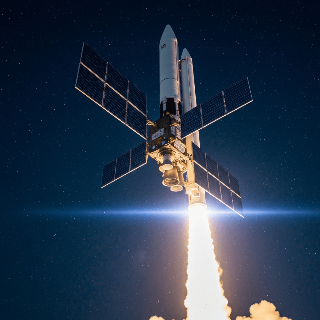 SpaceX Starlink satellites being launched