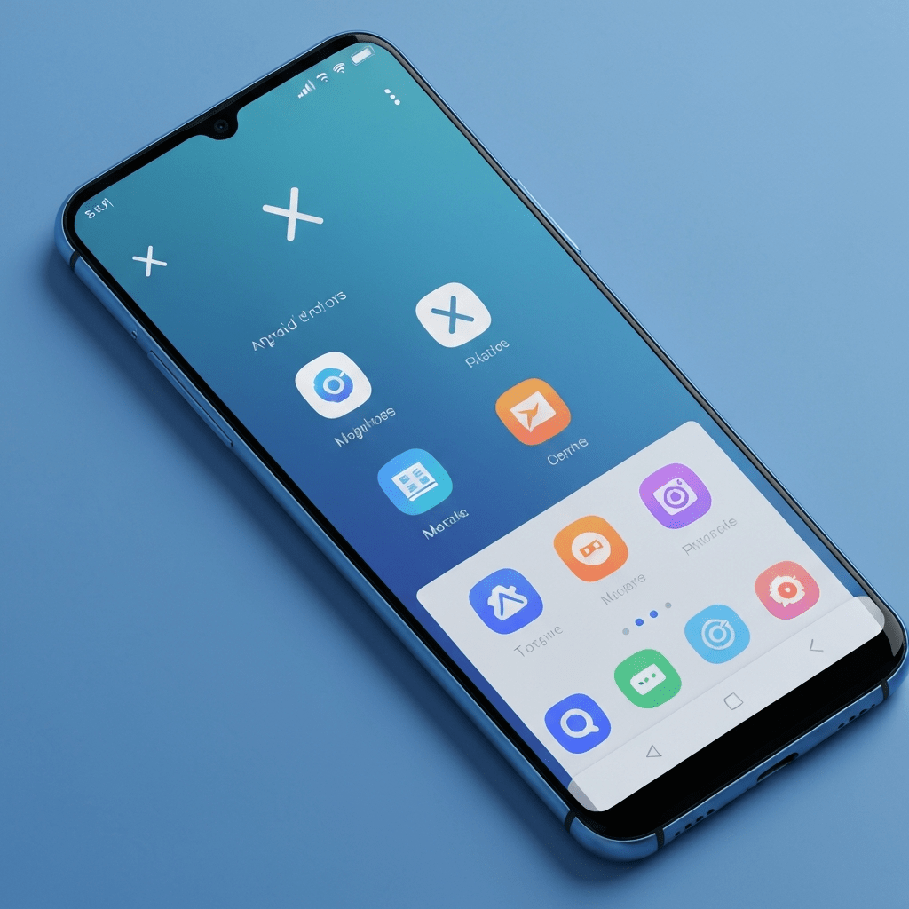 Smartphone app showing a clean, modern interface with navigation icons.