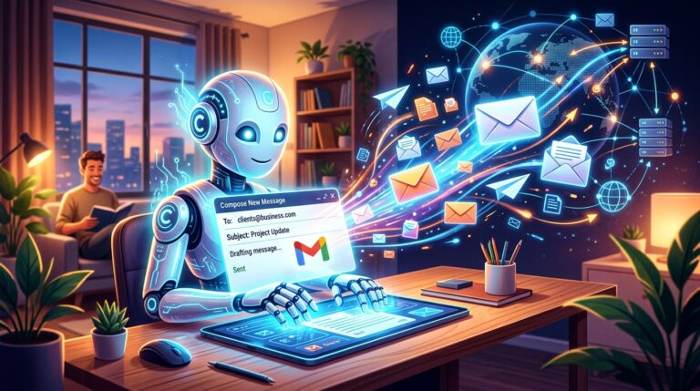 Claude AI sending a Gmail email for autonomous tasks