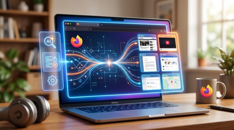 Firefox Smart Window organizes web pages, improving navigation.