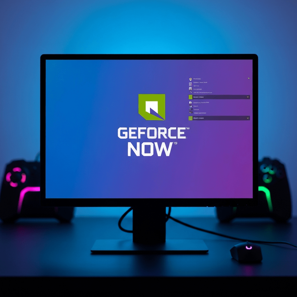 Nvidia GeForce NOW app on a Linux desktop.