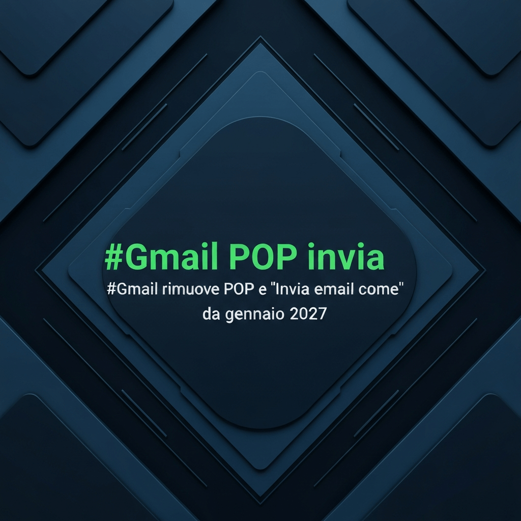 Gmail email icon next to text about POP and email sending changes.